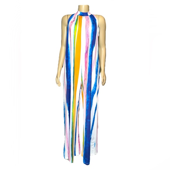 Gorgeous Dolls Multicolor Layla Halter Jumpsuit - Picture 4 of 6